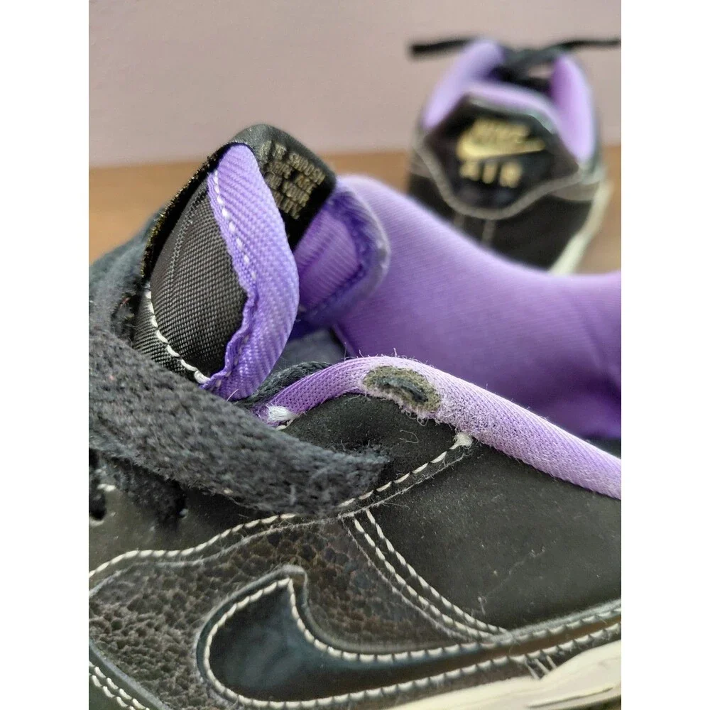 Nike Airforce 1 Black And Purple Kids Size 5Y Lace Up